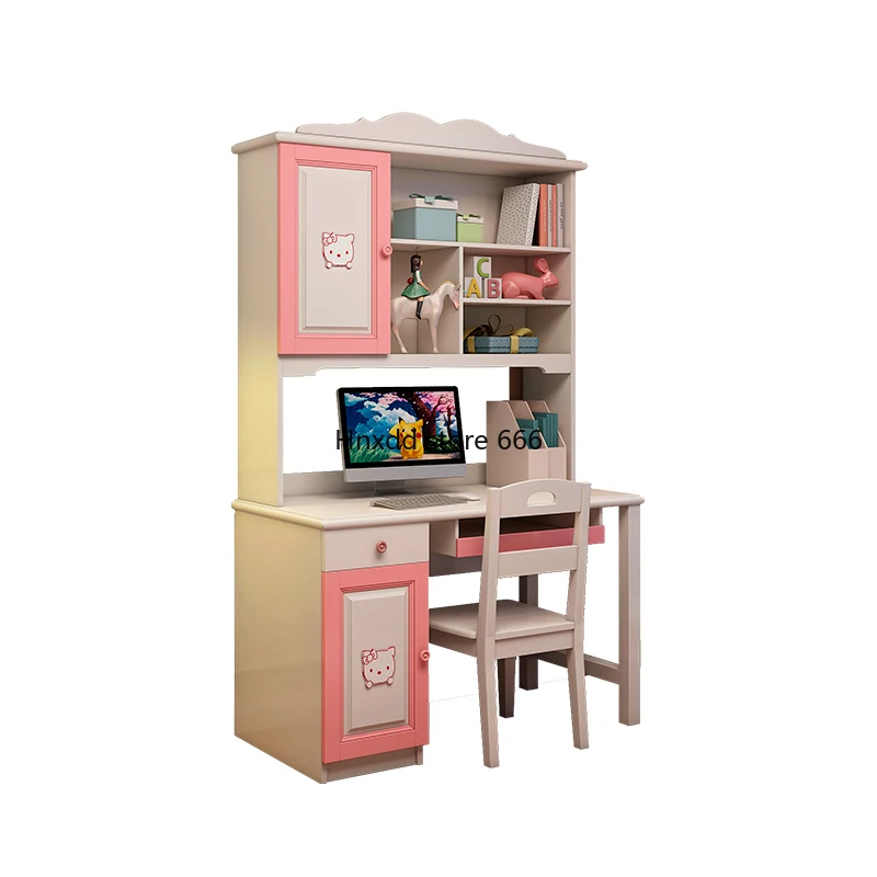 Solid wood children's desk painting and calligraphy learning right angle computer desk