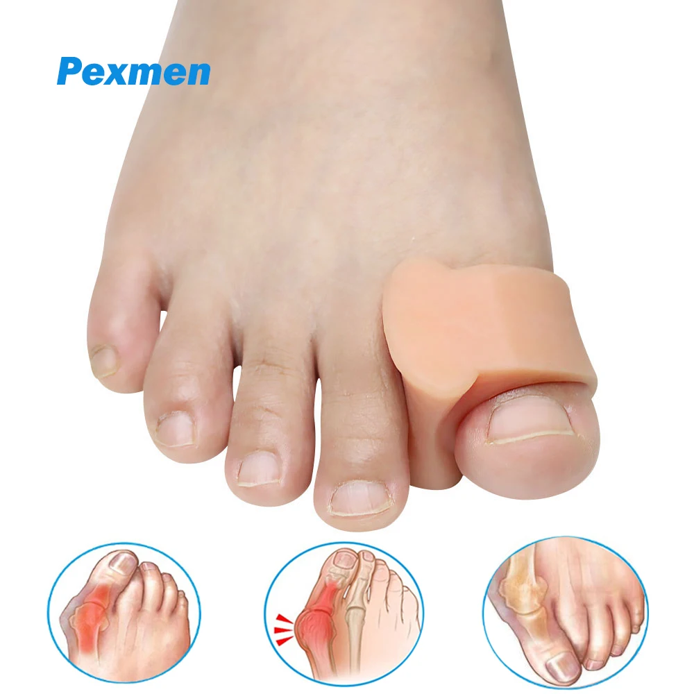 Pexmen 2Pcs Toe Separator Protector for Overlapping Toes Hammer Toe Corrector Straightener for Hallux Valgus Realign Crooked Toe