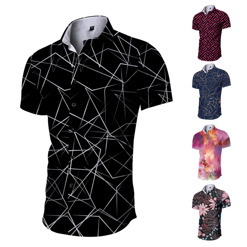 

Shirts for Men 3d Printed Men's Hawaiian Shirt Beach 3xl Short Sleeve Fashion Tops Shirts Men Blouse Camisa