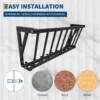 Wall Mount Hay Feeder Rack, Heavy Duty Carbon Steel Hay Holder, Large Capacity for Horses Goats Cattle Sheep Livestock,Farm Use