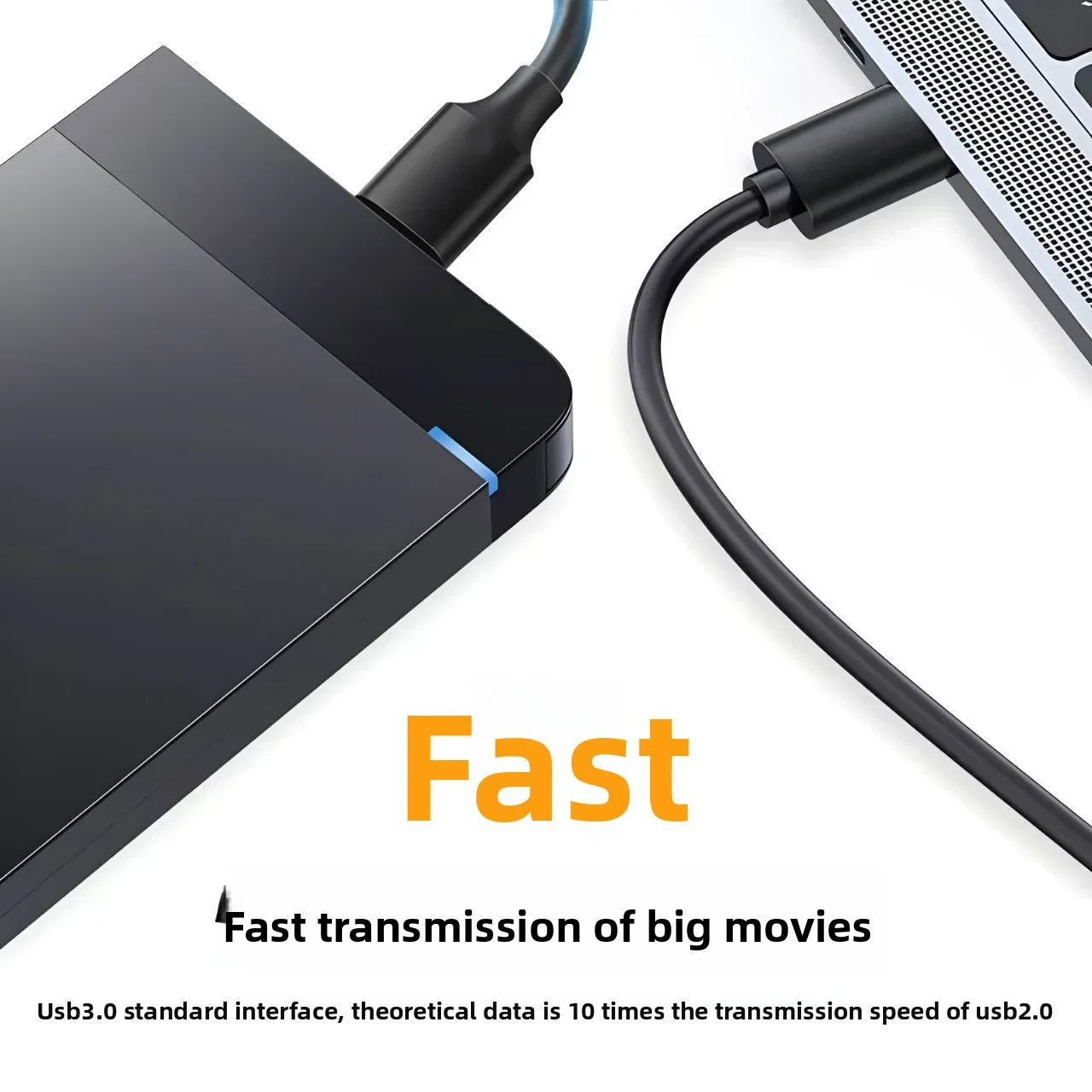 High-Speed USB 3.0 External Hard Drive Data Cable