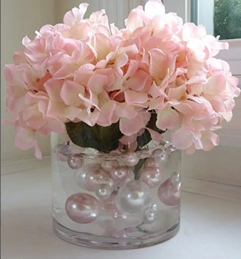 50PCs No Hole Pink Pearls with Floating Vase Wedding Table Decoration  includes Transparent Water Gels - AliExpress