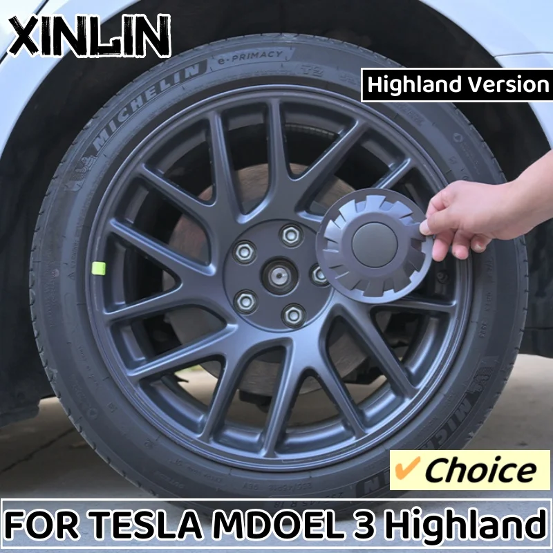 4PCS Wheel Hubcap Cover for Tesla Model 3 Highland Hub Caps Performance Replacement Wheel Cap Full Rim Cover Accessories wheel hub covers