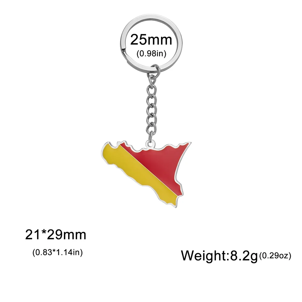 Eueavan Italien Karte Anhänger Schlüsselanhänger Frauen Männer Edelstahl Sizilien Flagge Ethnische Auto Taschen Schlüssel Kette Ring Neue Trend Schmuck Geschenke – Detail 18