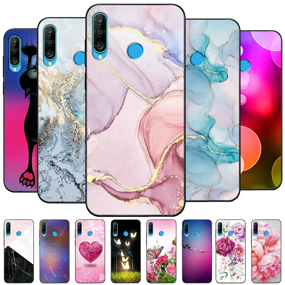 Custodia Per Huawei P30 Lite Coque P30 Pro Tpu Custodia Morbida In Silicone Funda Per Huawei P 30 Custodia Per Animali Cool Marble Capa Shaps