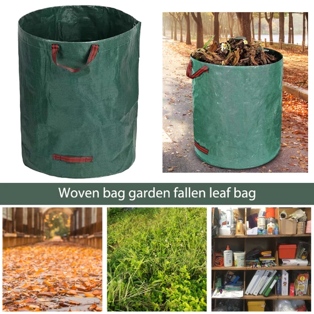 100L-500L Nagy Kapacitású Kerti Táska Újrafelhasználható Levélzsák Szemét Can Összecsukható Hulladékgyűjtő Konténer Tároló