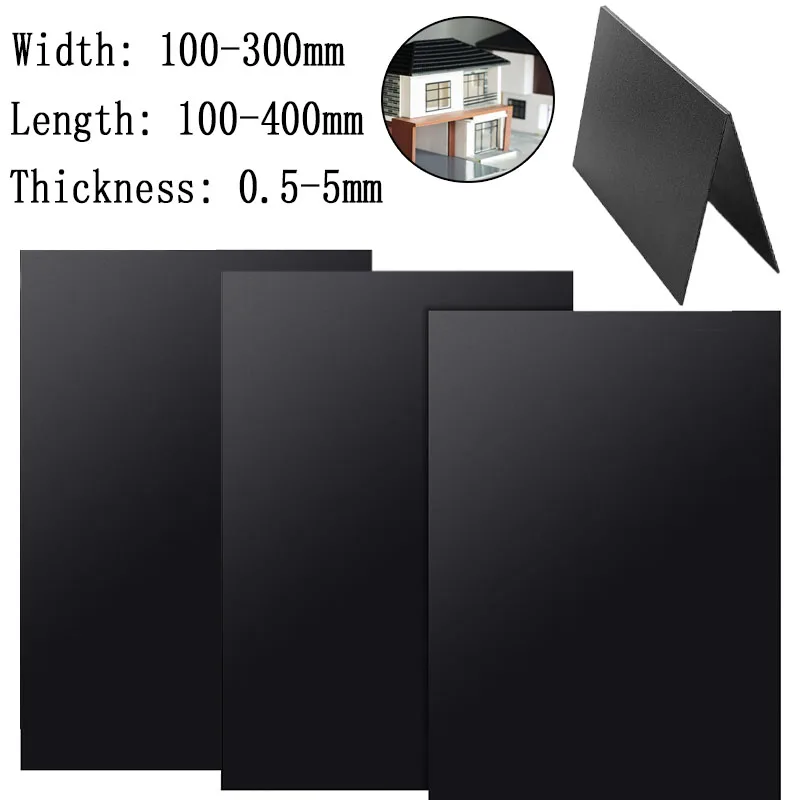 5–50 Stück schwarze ABS-Kunststoffplatte/Platte, 0,5 mm/1 mm/1,5 mm/2 mm/3 mm/4 mm/5 mm, mehrere Stärken für Heimwerker, Basteln, Cosplay, Modellbau – Detail 1