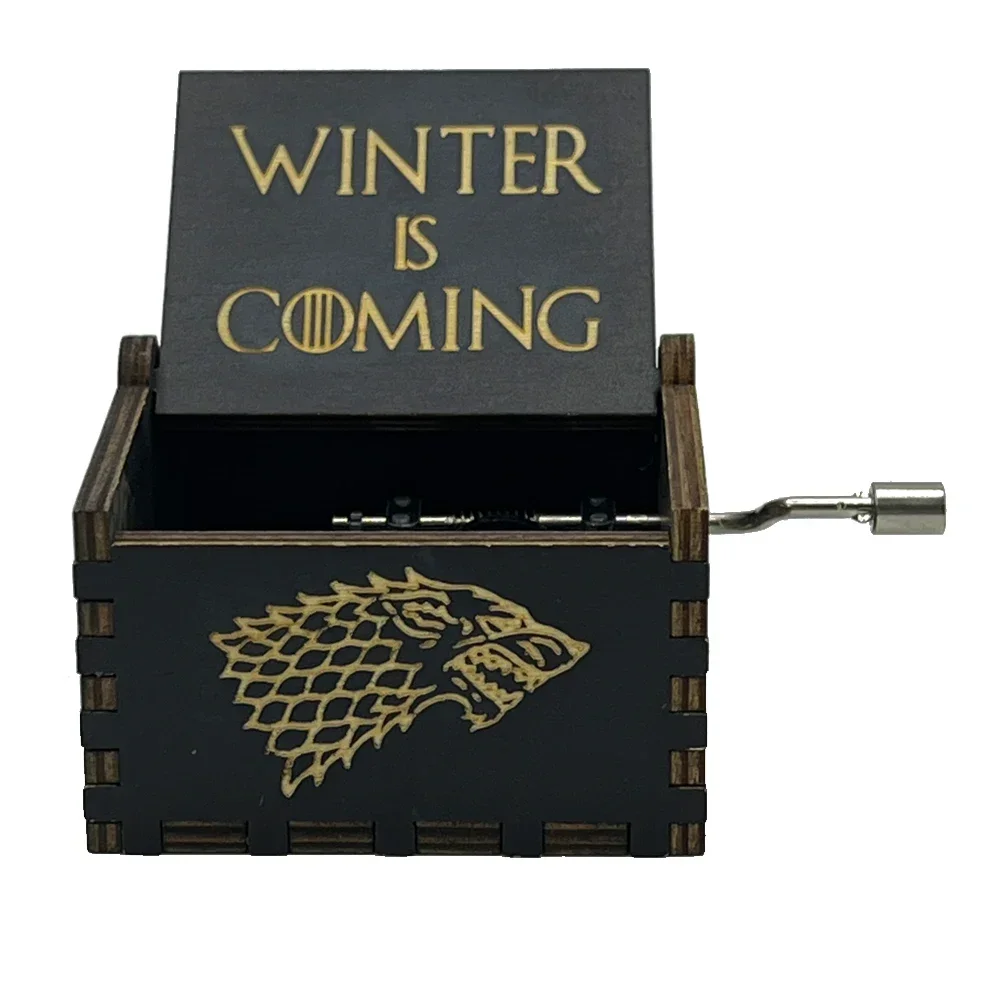 Creative Wooden Hand cranked Music Box Black Series Music Octave Box Movement Wooden Octave Box Music Box 6