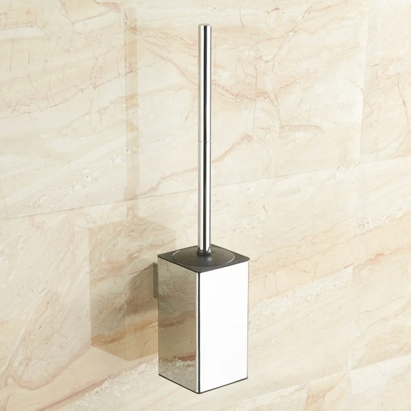 

silver Toilet Brush Holder Wall Mounted Bathroom Cleaning Brush Stainless Steel Toilet Brushes For Cleaning Storage