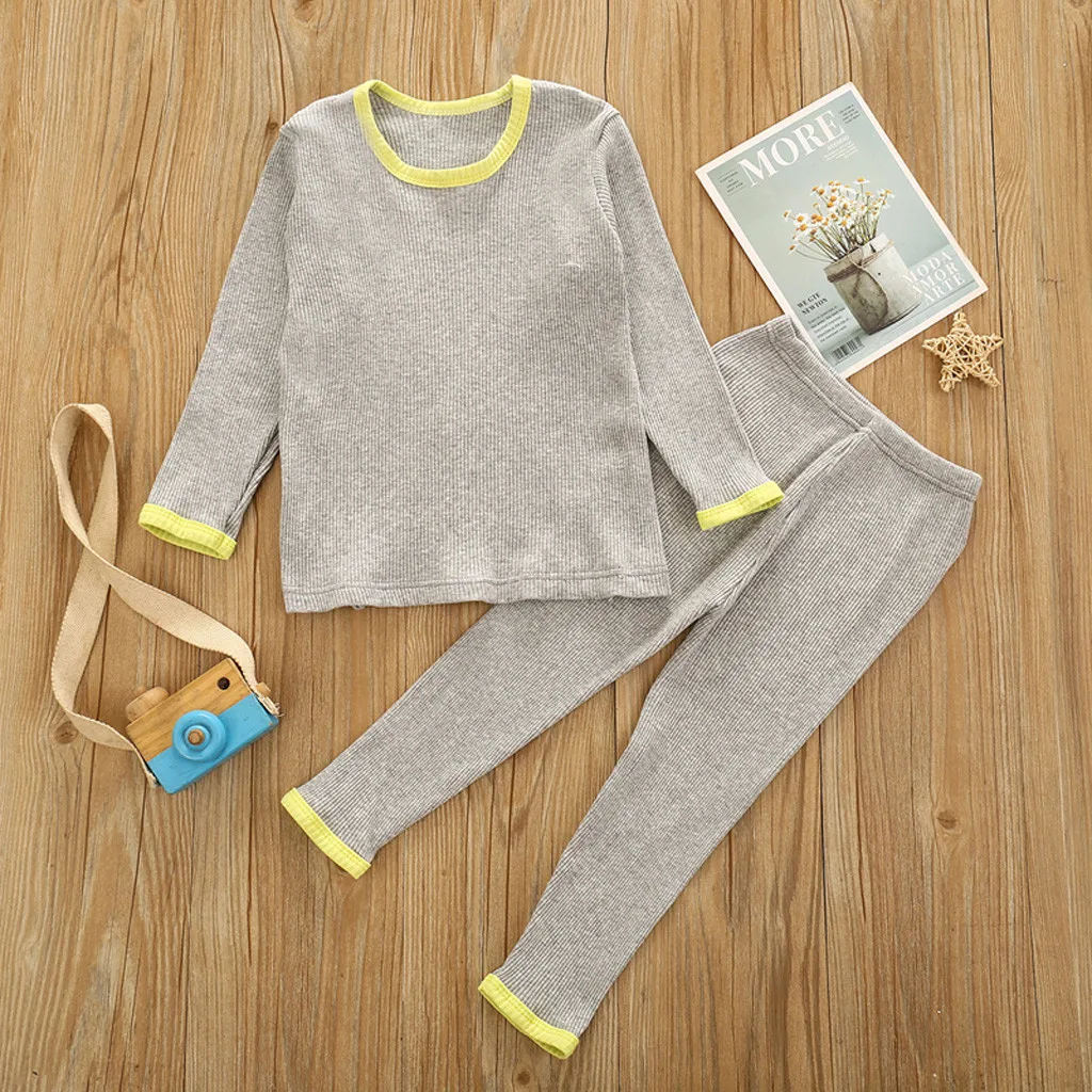Girls Pajamas And Doll Set Outfits T Kids Knit Set Pajamas Toddler 2PCS Boy shirt Girl Pants Baby 24months 2t Baby Girl