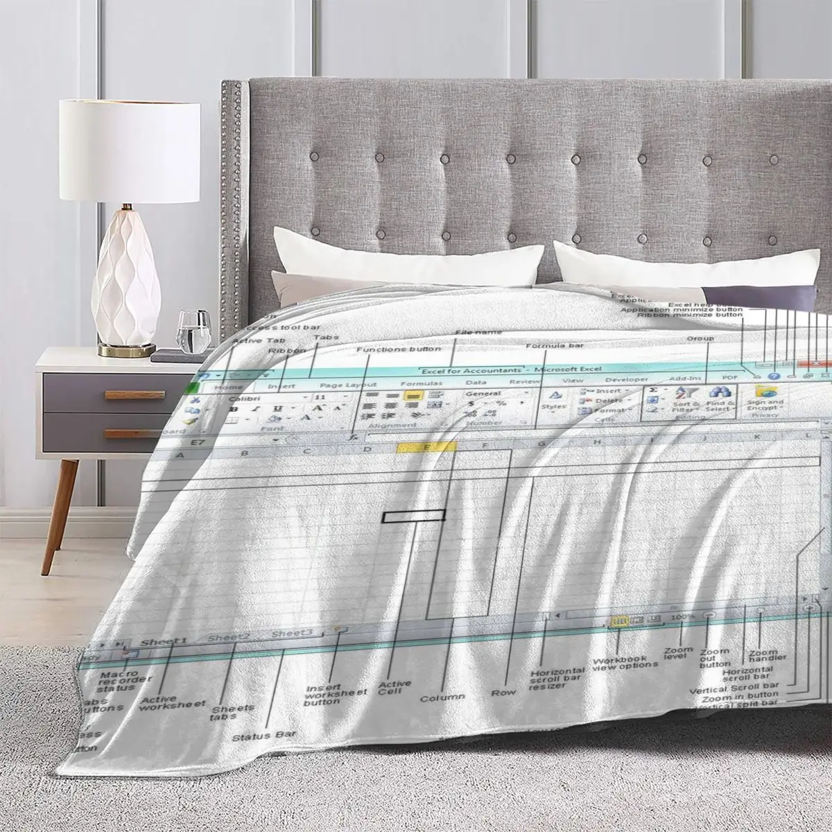 Excel Spreadsheet Super Soft Blanket Guide Introduction Travelling Throw Blanket Winter Novelty Flannel Bedspread Sofa Bed Cover 4