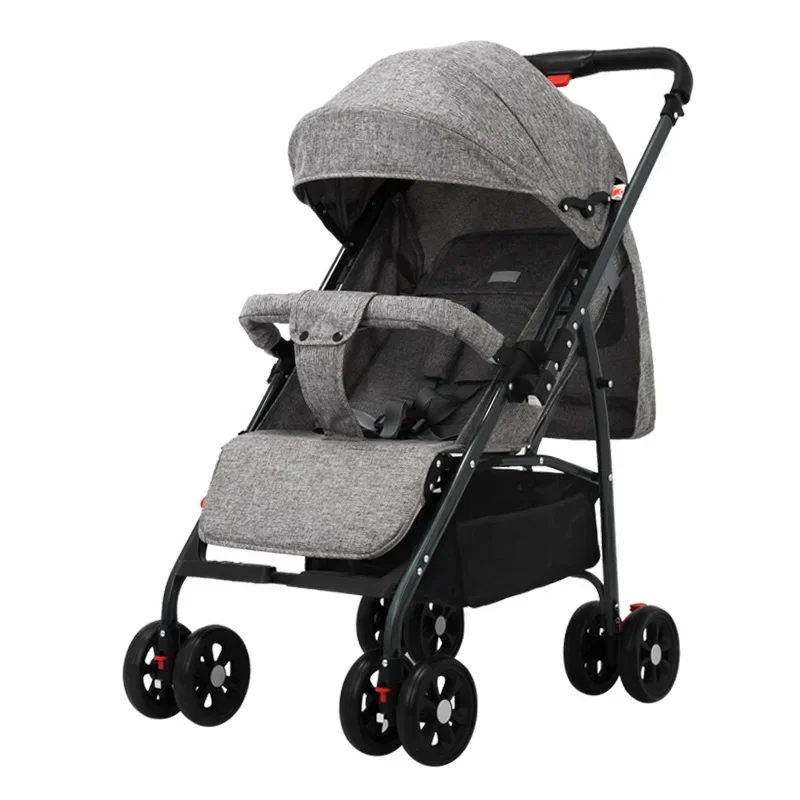 Poussette bébé bidirectionnelle de haute qualité, légère et pliante, peut s'asseoir et s'allonger, chariot Portable à un bouton, voiture pour bébé 1 Poussette bébé bidirectionnelle de haute qualité, légère et pliante, peut s'asseoir et s'allonger, chariot Portable à un bouton, voiture pour bébé 1
