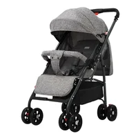 Poussette bébé bidirectionnelle de haute qualité, légère et pliante, peut s'asseoir et s'allonger, chariot Portable à un bouton, voiture pour bébé 1