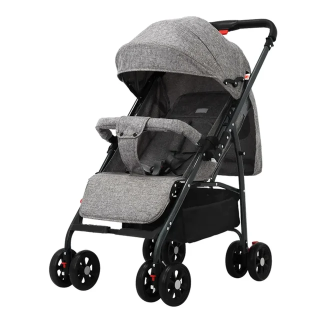 Poussette bébé bidirectionnelle de haute qualité, légère et pliante, peut s'asseoir et s'allonger, chariot Portable à un bouton, voiture pour bébé 1