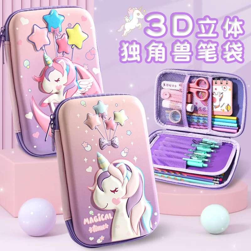 Kawaii Cartoon Unicorn Pencil Case Stationery Pen Holder Dinosaur 3D EVA Storage Box Gifts Student School Office Supplies Organi pencil cases,stationery box,pencil holder