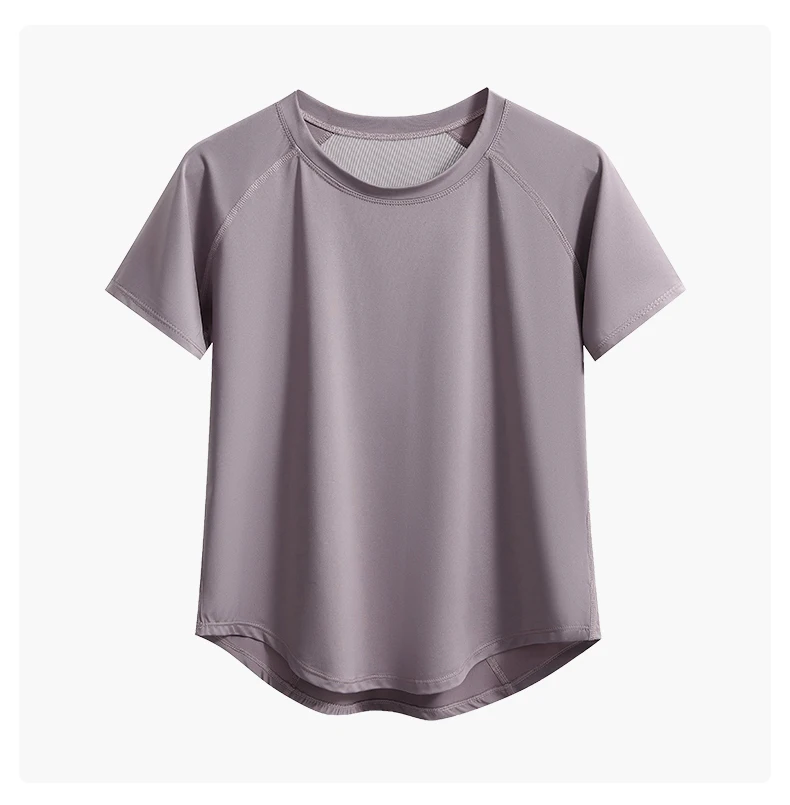 DRUR قمصان اليوغا الصيفية ملابس الصالة الرياضية النساء بلايز رياضية قصيرة الأكمام الجولة الرقبة سريعة الجافة تشغيل تي شيرت تجريب ملابس رياضية 2025