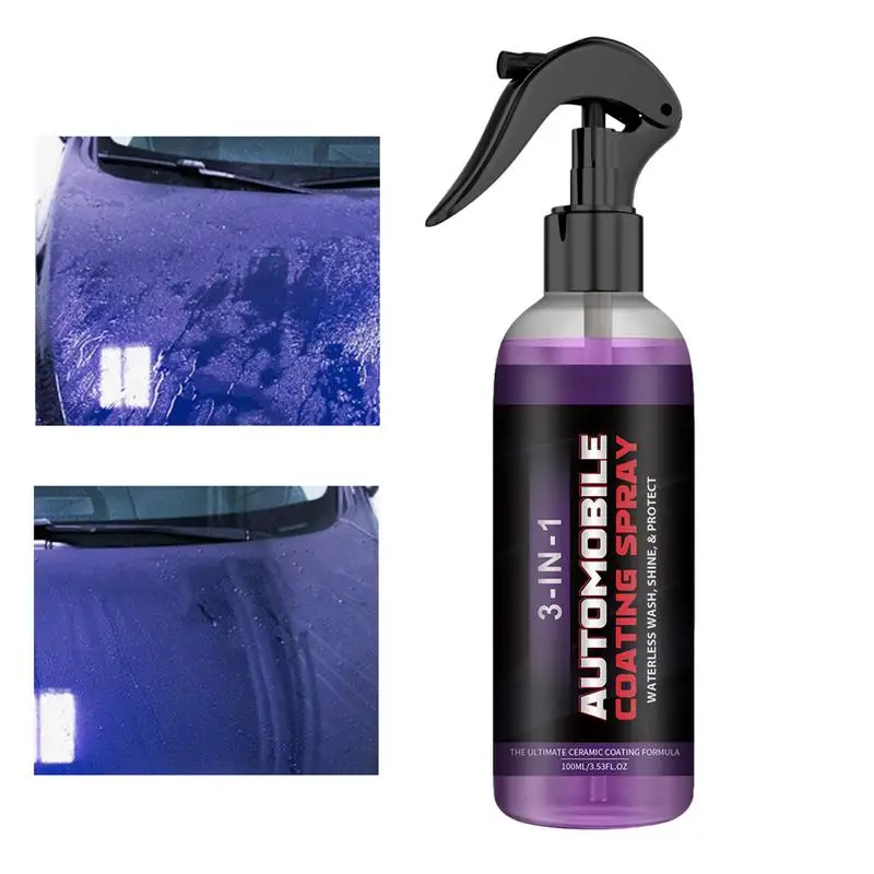 Car Coating Spray Three-in-one automotive purple coating agent hydrophobic ceramic coating creates Protective Car Detailing Kit
