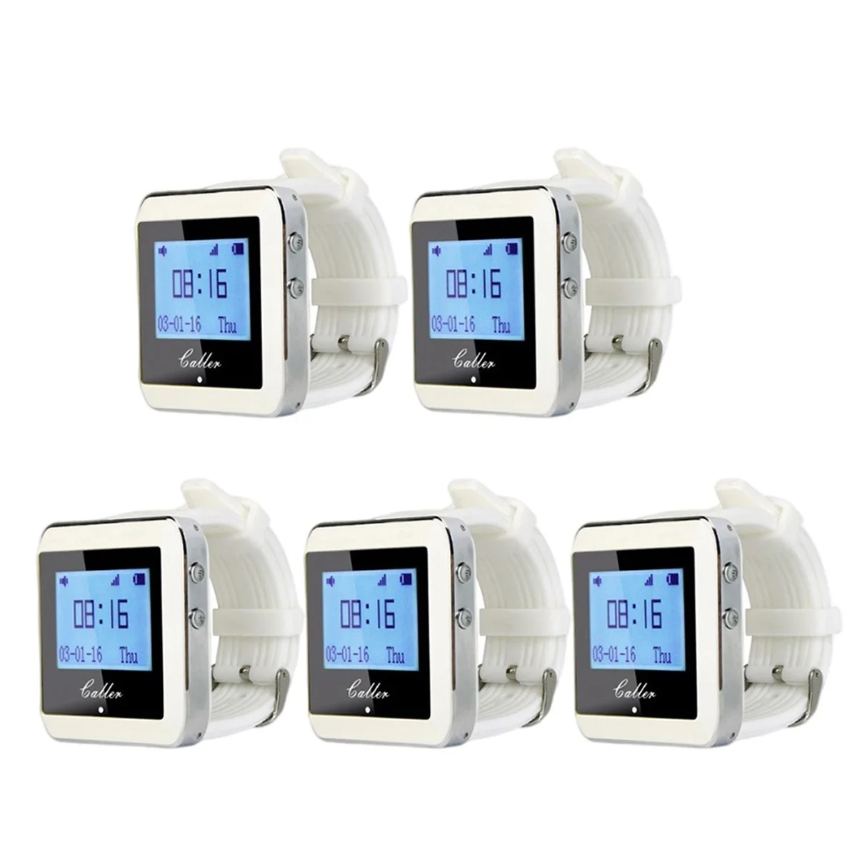 

Top 5Pcs Watch Receiver Wireless Calling System Waiter Pager Restaurant Equipment Catering Customer For Service Cafe Nurse
