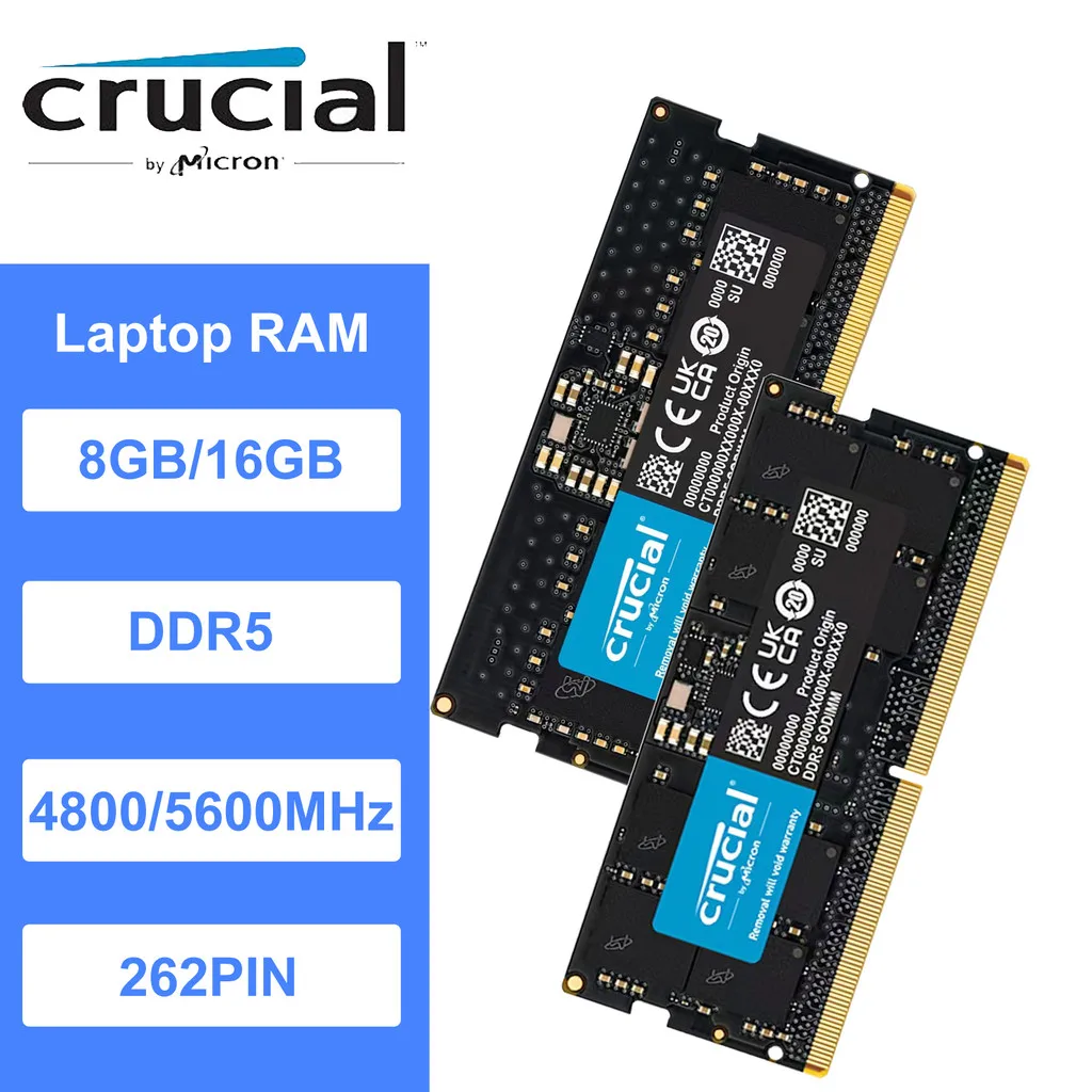 Crucial DDR5 RAM PC5 8GB 16GB 32GB 4800mhz 5600mhz ノートパソコン