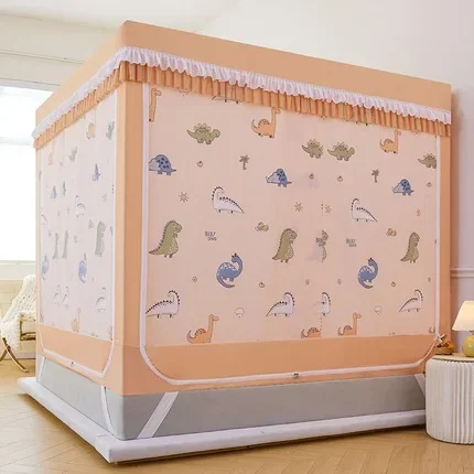 thumbnail image 1 of 2024 Nuevas mosquiteras de malla antimosquitos, cortinas opacas con dibujos animados para cama, carpa para cama, decoración del hogar, dosel de cama de gran espacio con soporte, 1 of 5