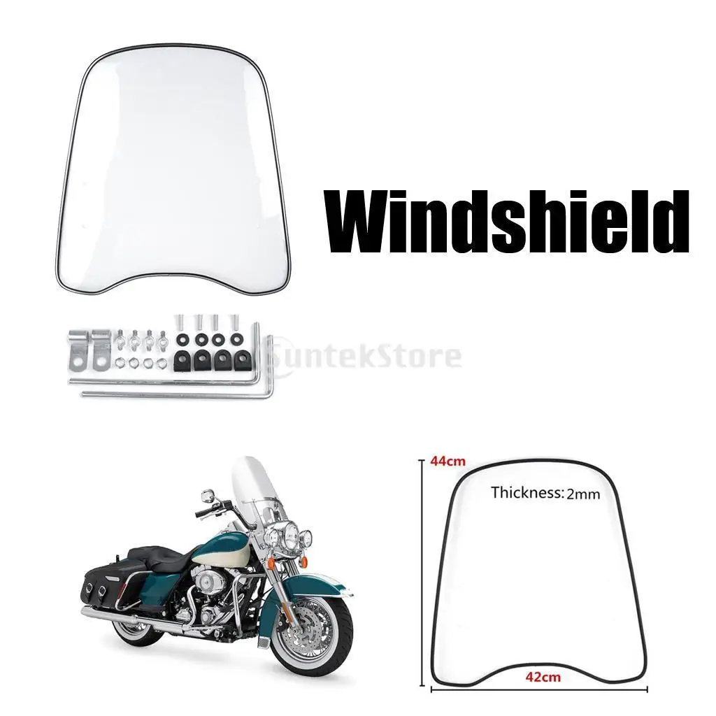 

Windproof Universal Clear Front PC Windshield Windscreen for Motorcycle Motorbike Scooter Wind Deflector Protector Guard Shield