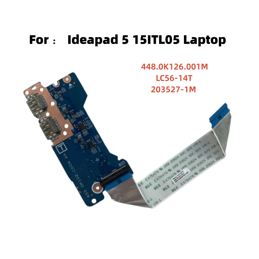 Lenovo Ideapad 15itl05 Laptop Usb Board com Cabo Teste de Tração Original 448.0k40.001m Lc5614t 203527-1m Novo