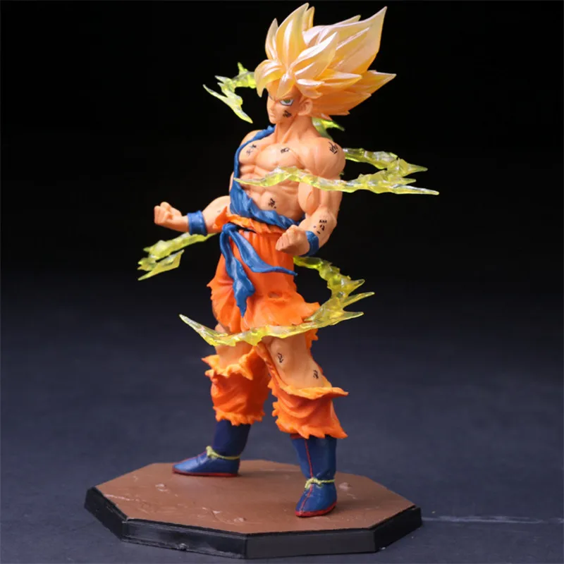 Lover Dragon Ball Z Figure Goku Battle Super Saiyan 2 Anime PVC Figure DBZ  Goku Gold