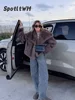 2024 Vintage Faux Fur Short Coats Women Retro Thick Large Cuffs Solid Fur Coat Female Winter Warm Lady Chic High Street Outwear 1