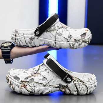 Scarpe slip-on leggere, traspiranti, antiscivolo, alla moda e casual modello 2025 con fori, comode ciabatte da spiaggia 1