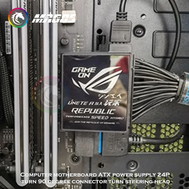 Gerenciamento 5v Argb Sync Personalizado Logotipo 18 Projetos da Fiação do Conector do Ângulo Direito do Adaptador 24pin do Computador Atx Psu - Imagem 2