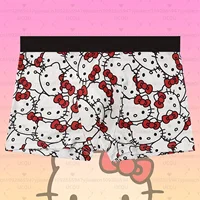 6 pièces de caleçons de sport pour hommes avec imprimé Hello Kitty, sous-vêtements respirants à séchage rapide, taille plus, caleçons pour femmes 4