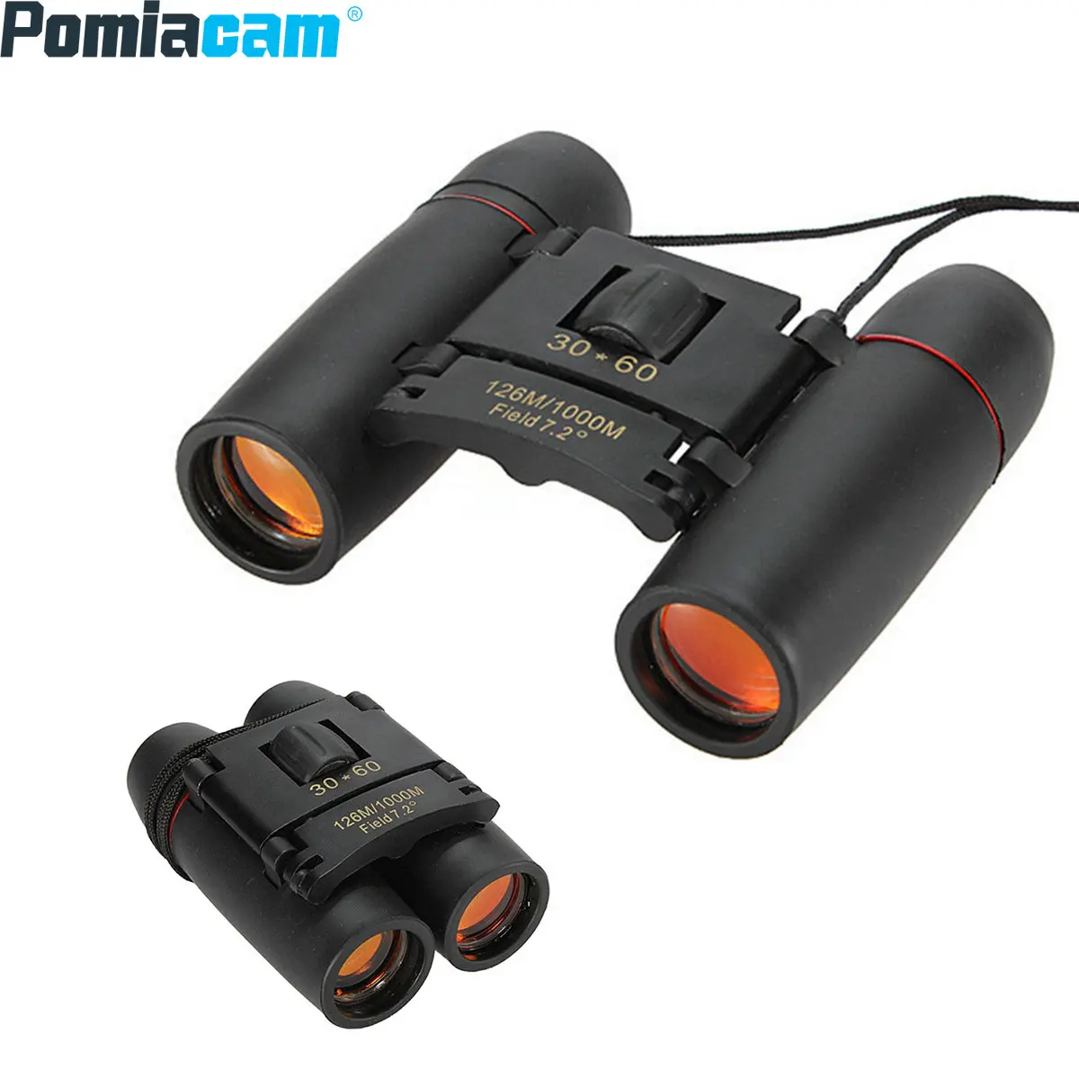 Optical Folding Telescope 30x60 Compact Binoculars 126/1000m Zoom BAK4 prism Portable Night Vision Foldable Mini Binoculars optical folding telescope 30x60 compact binoculars 126 1000m zoom bak4 prism portable night vision foldable mini binoculars