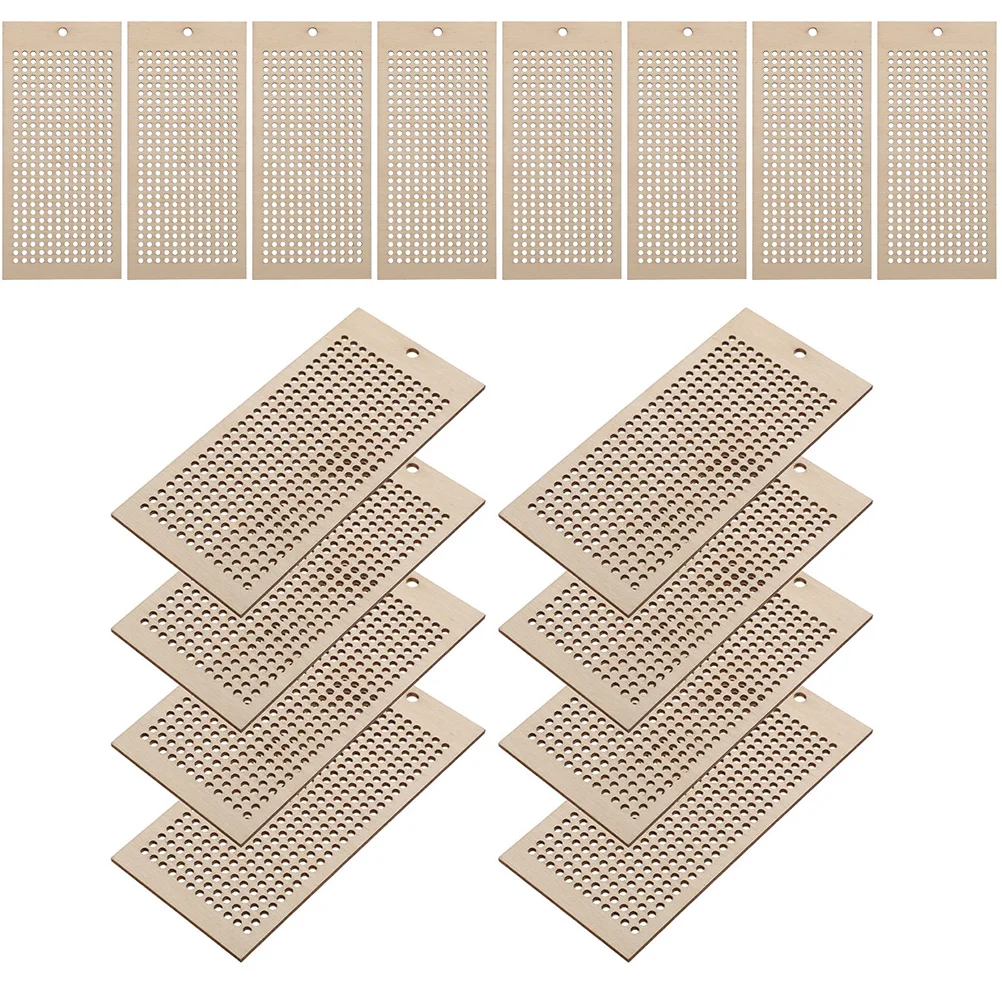

Wooden Cross Stitch Blanks Natural Wood Slices Rectangle Embroidery Pendant Plaque Hanging Tags Diy Bookmark Keychain Crafts