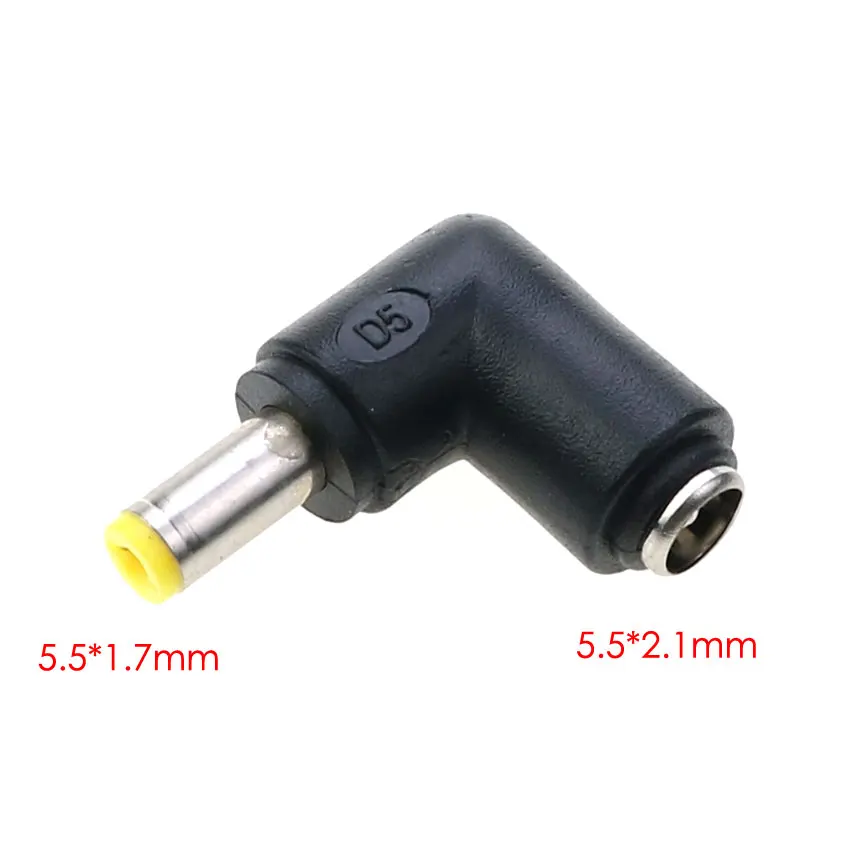 YuXi 5.5*2.1mm 암 잭-3.5*1.35 4.0*1.7 4.8*1.7 5.5*2.5mm 수 플러그 직각 Dc 전원 커넥터 어댑터 노트북