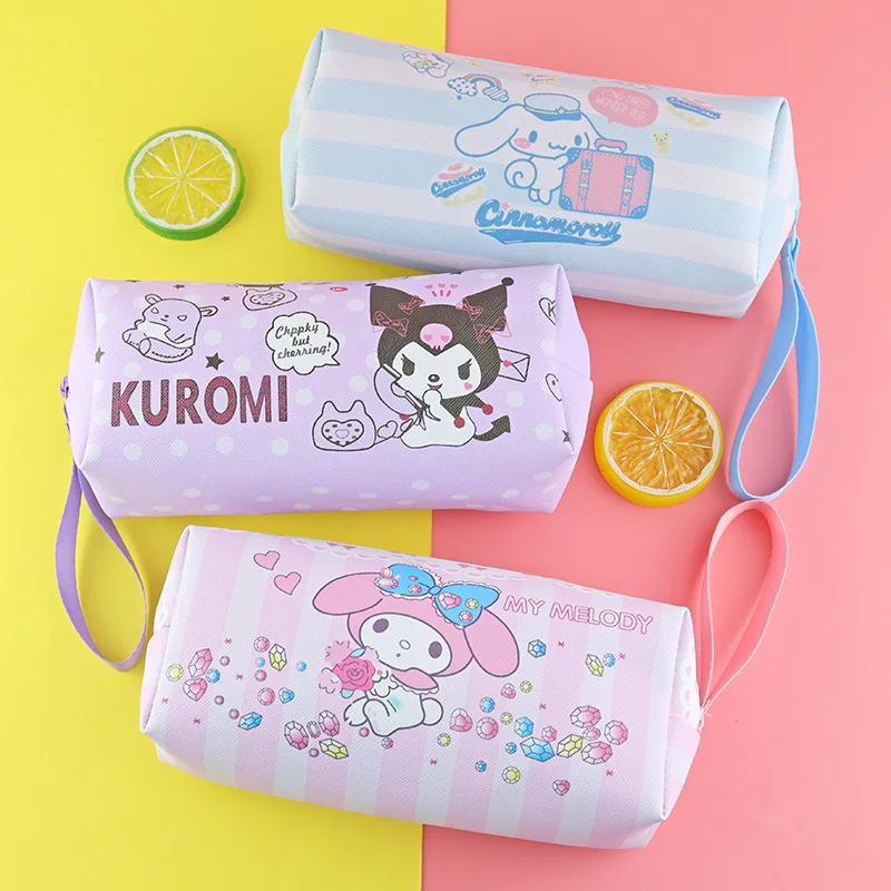 Pencil school supplies Cinnamoroll Kuromi Melody Stationery Bag PU Waterproof Pencils Bag Student Pencil Stationery