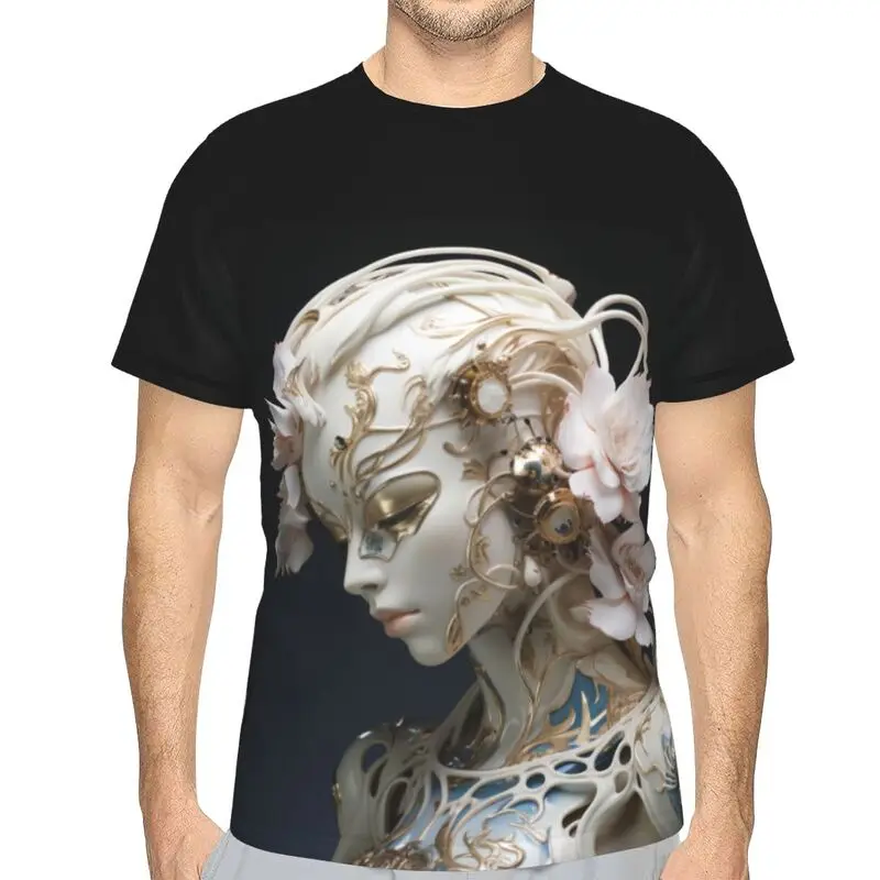 

Y2K 3D Floral Pattern Printed Men's Fashionable Casual Street Short Sleeved T-shirt Summer Cool Breathable Oversized Loose Top