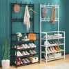 Clothes Hanger Multi-Layer Shoe Rack Doorway DIY Hat And Shoes Shelf Simple Floor-Standing Living Room Organizer Storage Racks 1