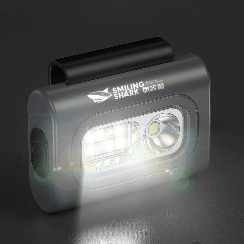 פנס חיוך של Xiaomi SMILING SHARK, נטען באמצעות USB, עמיד למים, מיני, נייד, קל משקל, מתאים לטיולים וריצה בחוץ