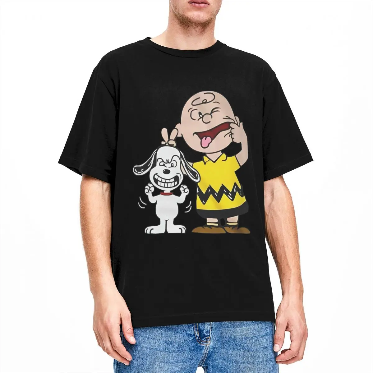 thumbnail image 1 of Camisetas de algodón de Peanuts, Charlie Brown y Snoopy, camisetas de verano Y2K, divertidas camisetas de manga corta, camisetas con cuello redondo y estampado de hip hop, 1 of 4