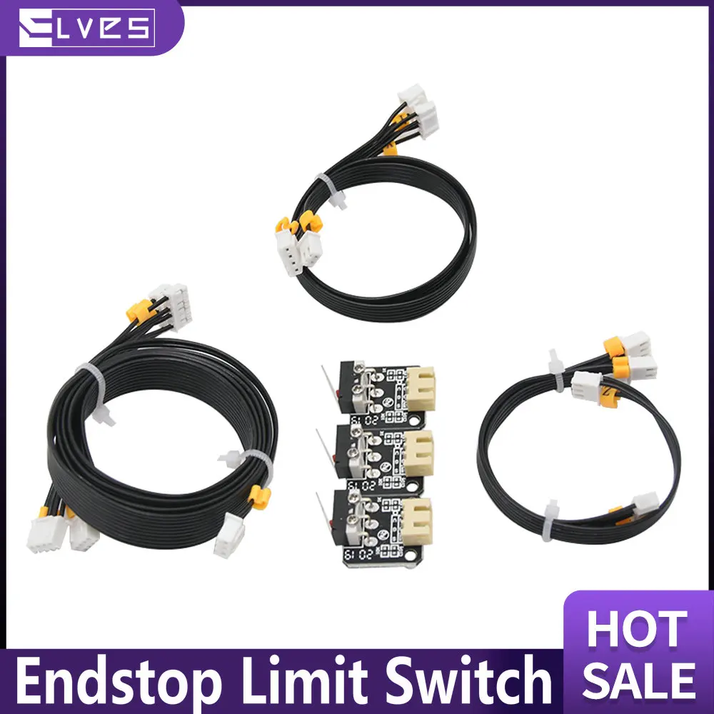 ELVES 3D Printer Accessories 3Pcs Ender 3 / Ender3 Pro / 3X / 3S 3D Printer Parts Endstop Limit Switch With Cable For X Y Z Axis