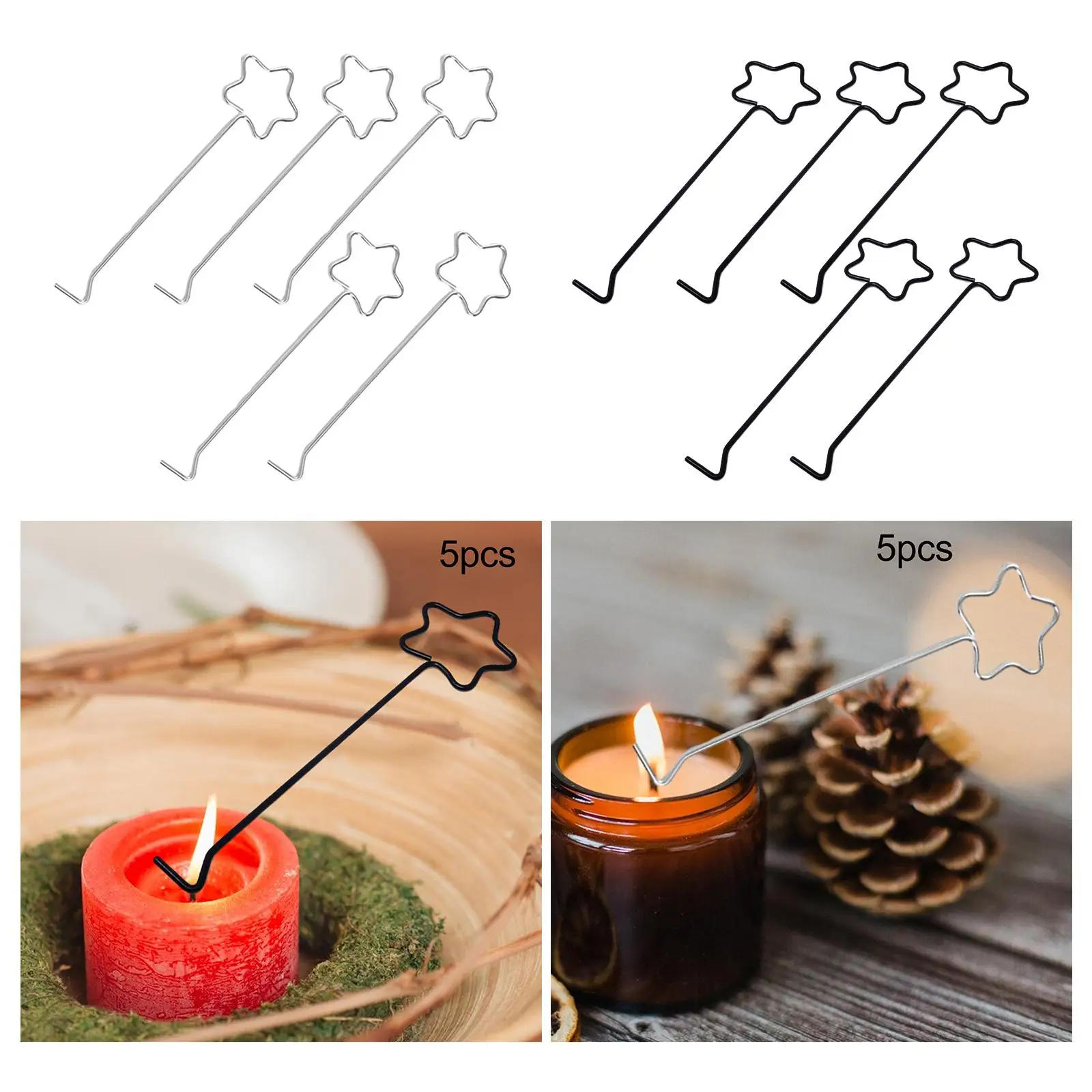 5Pcs Candle Wick Dippers Stainless Steel Premium Lightweight Cutter for Candle Lovers Gift Candle Care Wedding Candle Making