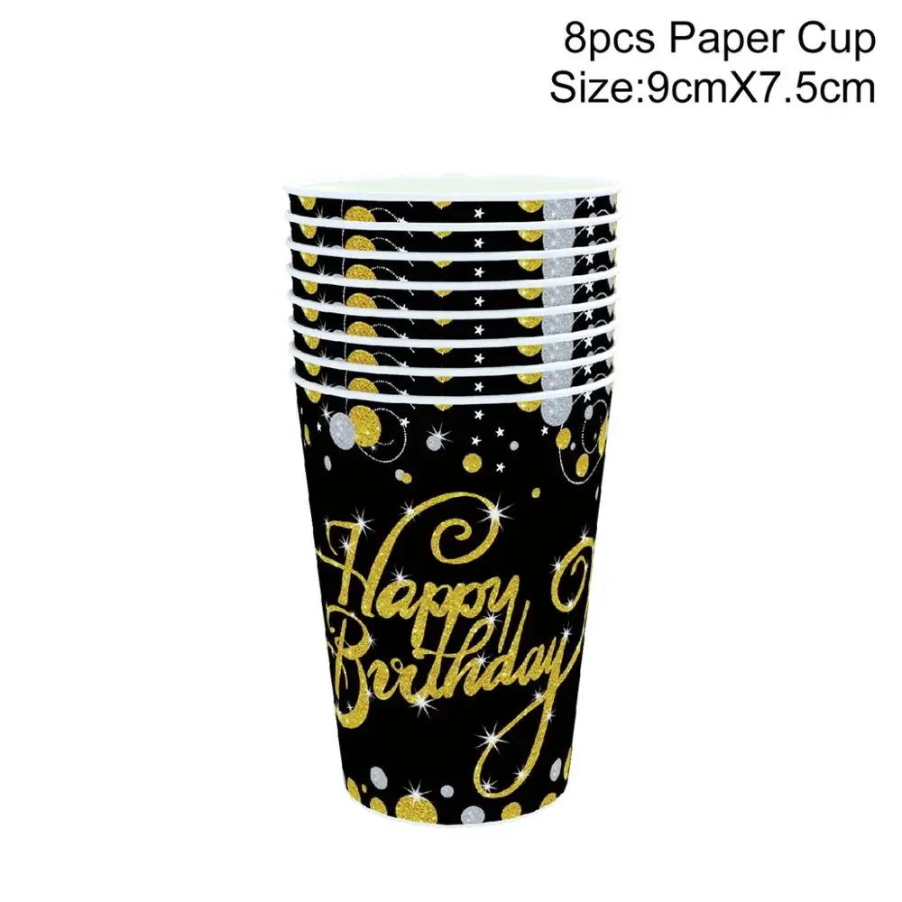 Kit Decorazioni Per 40° Compleanno – Nero E Oro – Striscione, Palloncini Foil, Bicchieri Champagne – Per Uomo E Donna