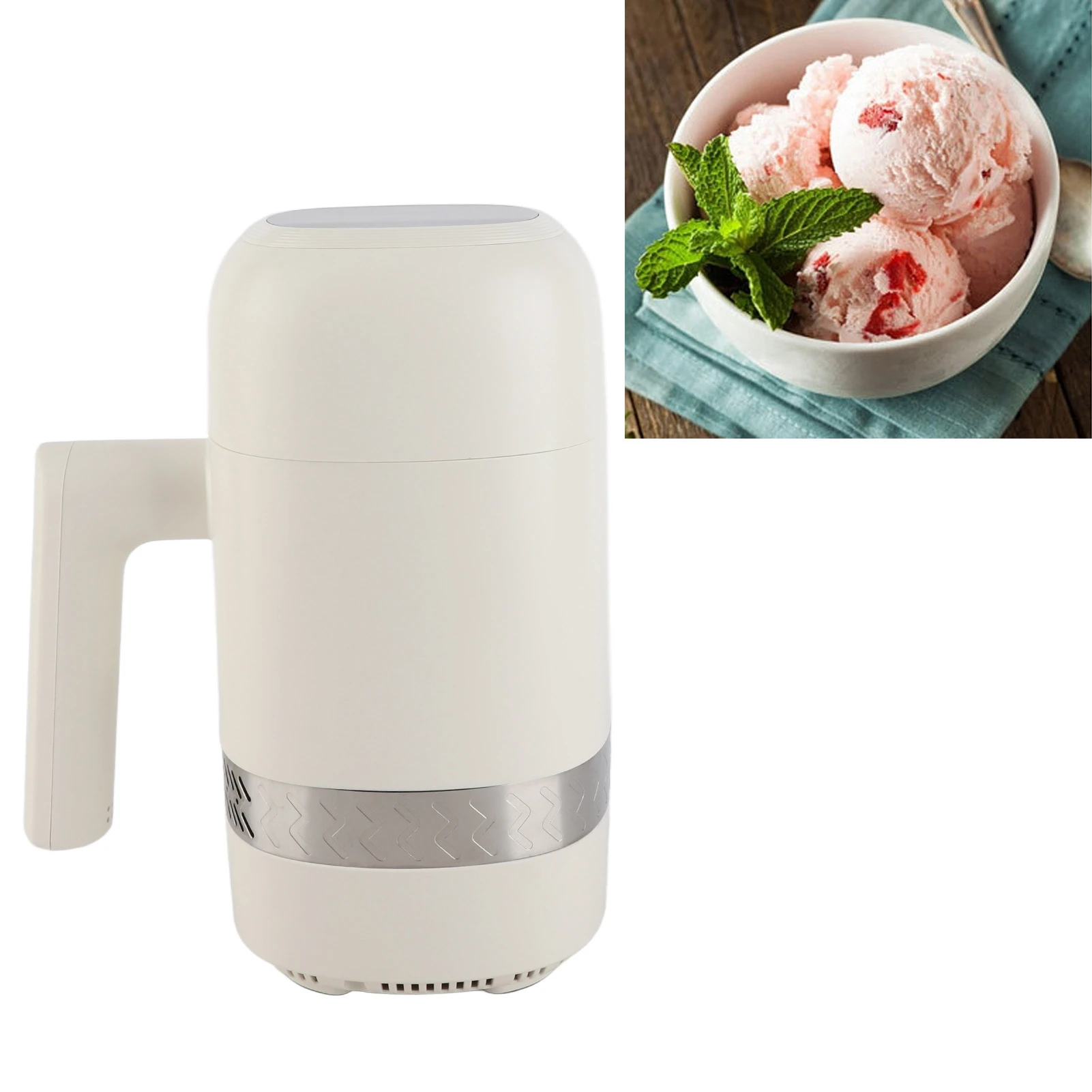 Automatic Ice Cream Maker 300ML Capacity Digital Display Frozen Yogurt Machine Kitchen Appliance Without Pre Freezing