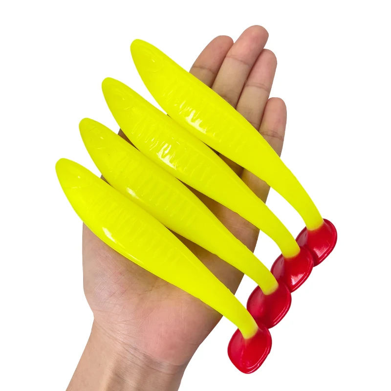 4 Stück weiche Angelköder, einzigartige vibrierende Schwimmaction, gut gefertigte Angelköder für Barschforelle, Crappie Walleye – Detail 10