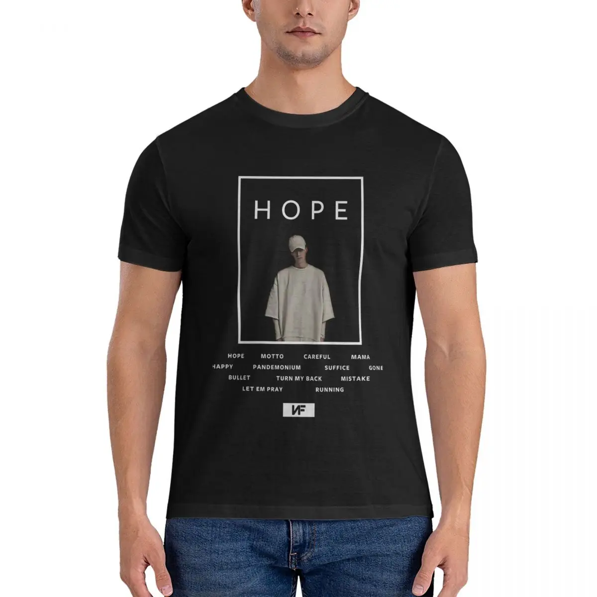 T-Shirt Da Uomo Hope Album Funny 100% Cotton Tees Manica Corta Nf T Shirt Girocollo Vestiti Originali