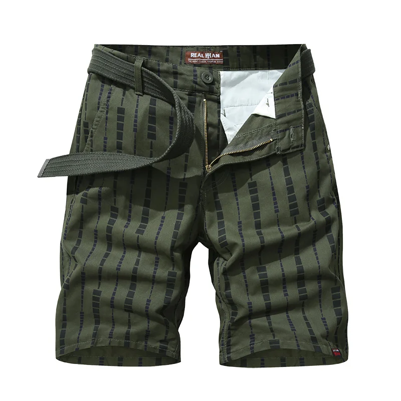 

Мужские летние шорты-карго, модные уличные свободные прямые повседневные универсальные укороченные пляжные брюки с принтом, новинка 2024