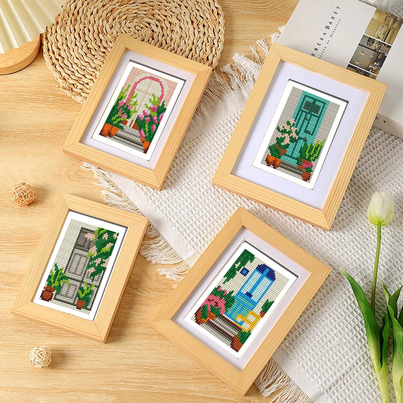 Diamond Painting Flower Full Square Mosaic Door Embroidery Cross Decor 12pcs/set For Home Handmade Gift diamond painting diamond painting accessories