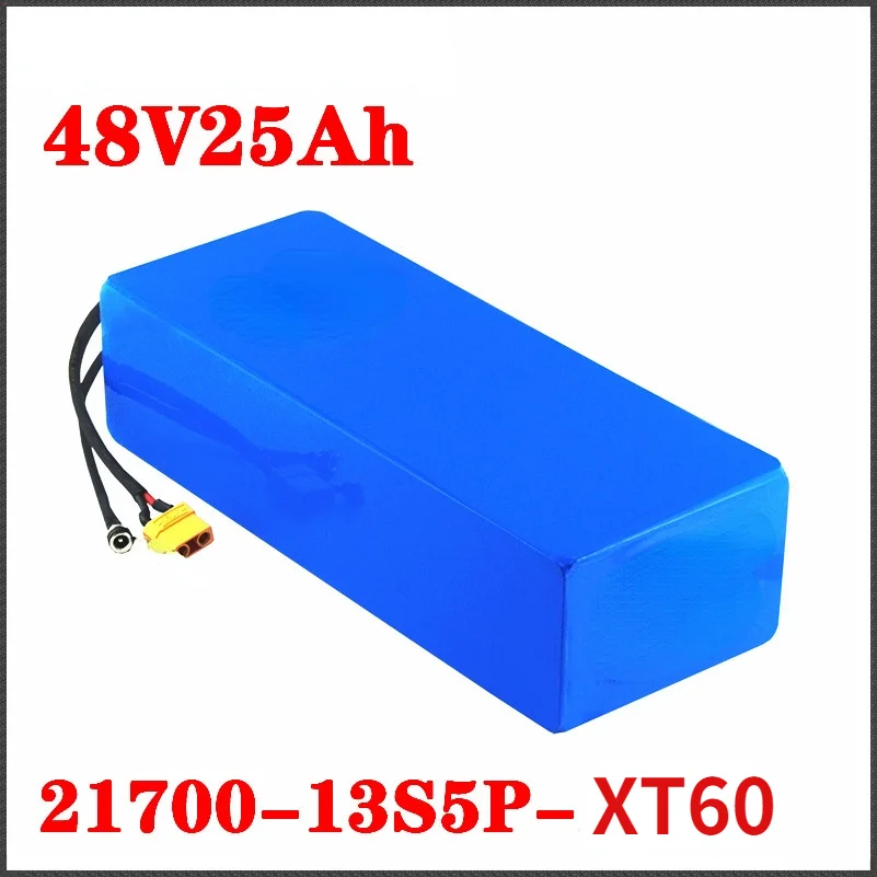 

Aleaivy 48V 25ah 21700 5000mAh 13S5P Lithium Battery Pack 48V 25AH 1500W Electric Bicycle Battery Built In 20A BMS With Charger