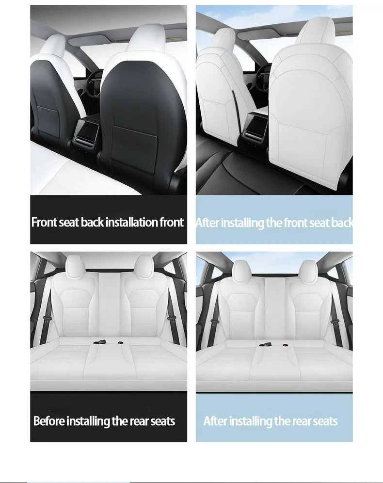 Full Set Seat Covers For Tesla Model Y Juniper 2025 Leather Breathable comfortab