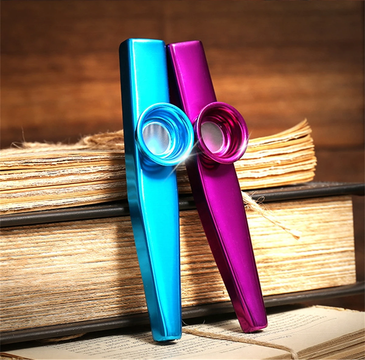 Kazoo Silver Aluminum Alloy with Membrane Flute Diaphragm Mouth Kazoos Musical Instruments Image 11